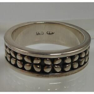 Vintage 1990's Sterling Silver Band Ring Size 7.25 Black Oxidized 6mm Thailand